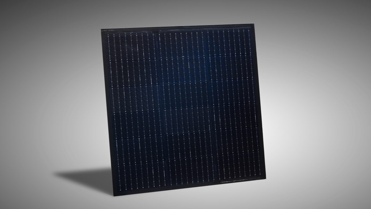 Ein Photovoltaik-Modul in Einzelansicht